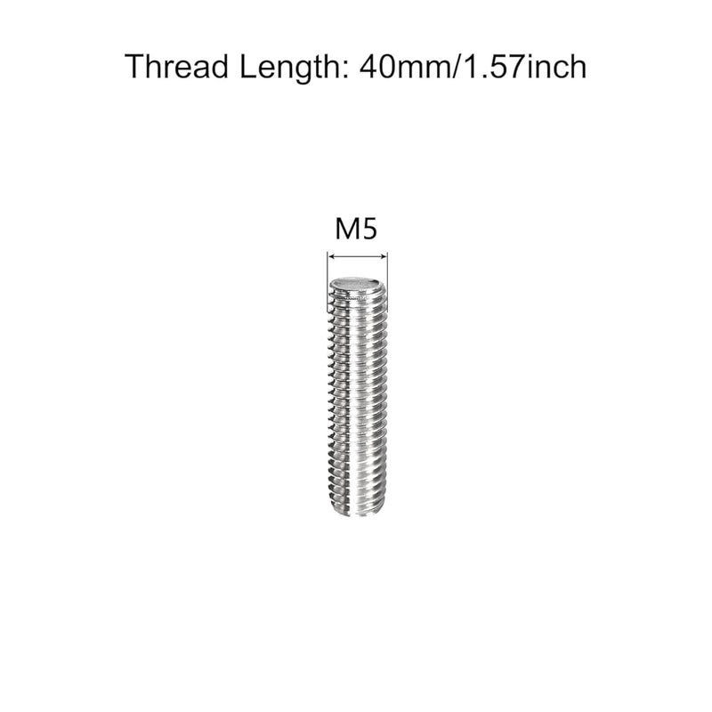 TOP-VIGOR 20Pcs M5-0.8 x 40mm Length Fully Threaded Rod, 304 Stainless Steel Right Hand Threaded Rods, Fully Studding Rod Bar for Anchor Bolts, Clamps, Hangers and U-Bolts - Image 2